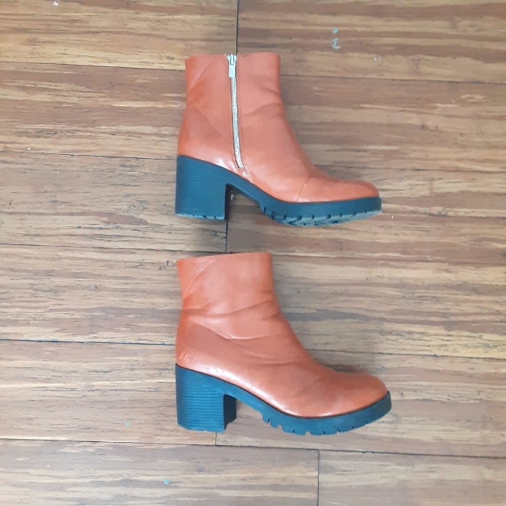 Matt & Nat Heeled Cognac Boots - Vegan Leather - Picture 3 of 7